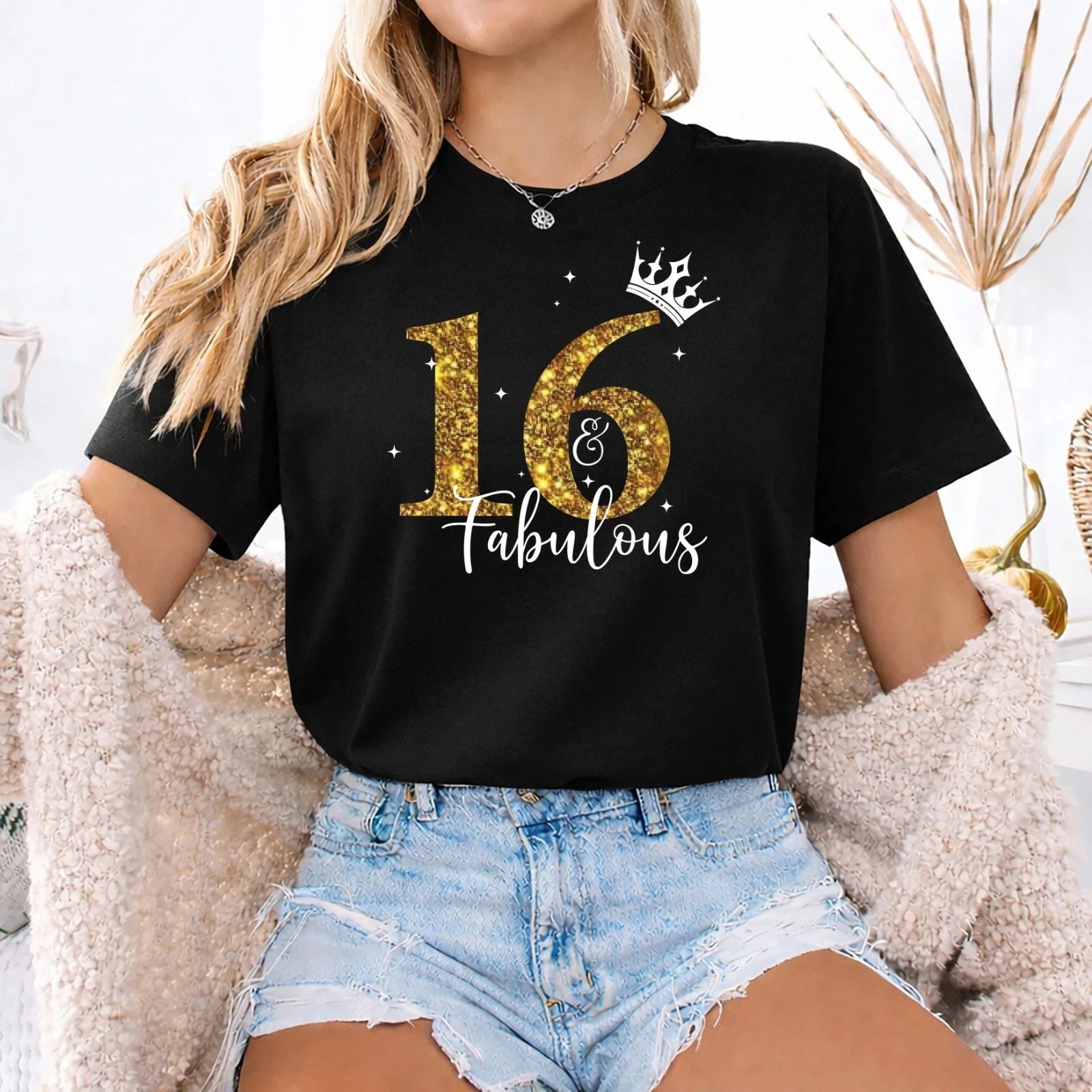 Personalised Custom T-shirt for Girl, 16th Birthday shirt, Fabulous Birthday