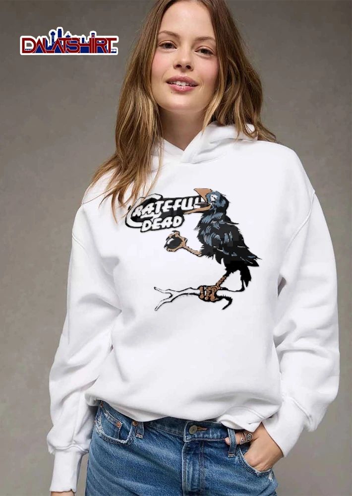 Grateful Dead Cartoon Crow Open Beak Perched Branch Holding Orb shirt