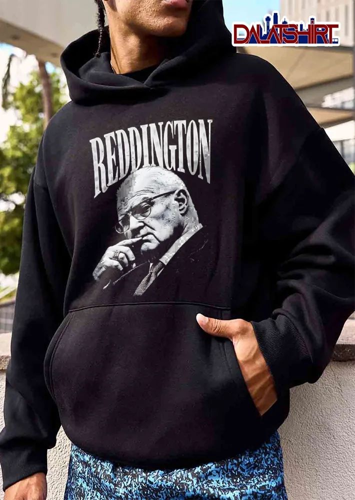 Reddington Man Glasses Ring Hand On Face Black White Portrait shirt