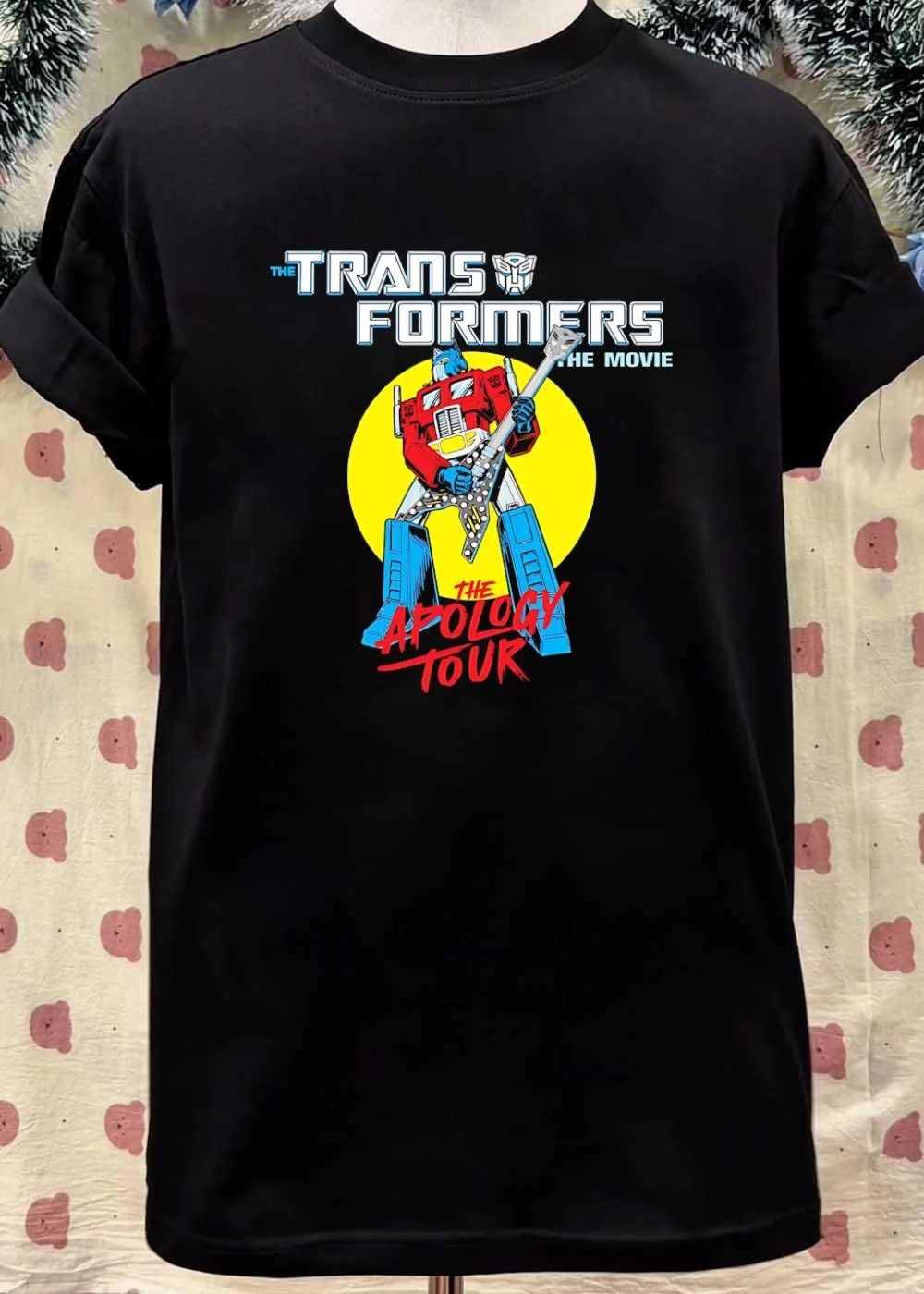 The Transformers The Movie Apology Tour Optimus Prime Playing Guitar T-Shirt