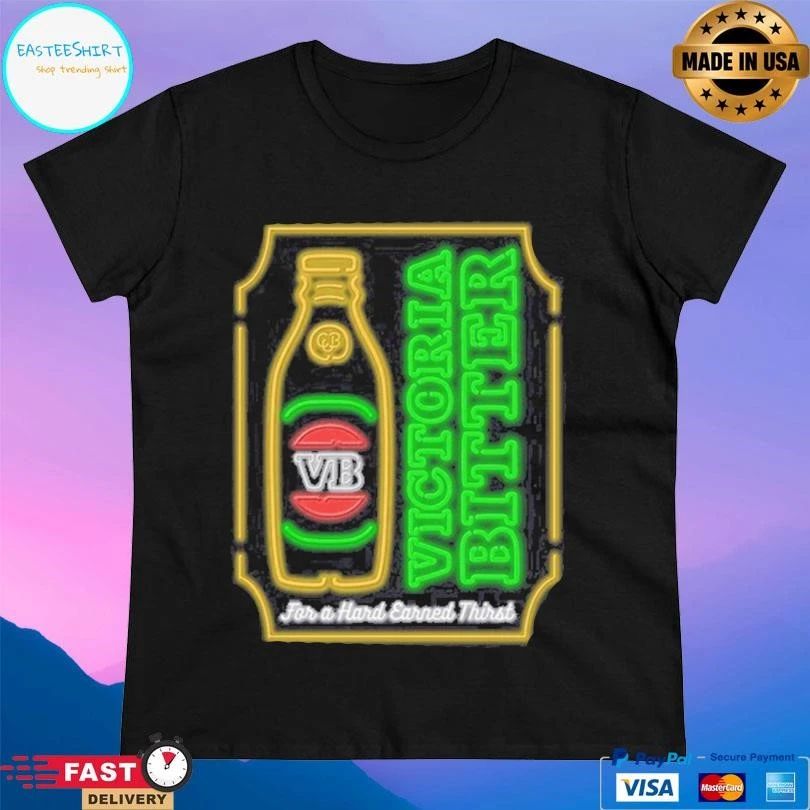 Victoria Bitter For A Hard Earned Thirst Neon Stubby T-shirts