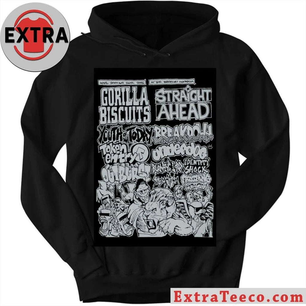 April 25-26, 2026 Monarch Gorilla Biscuits Straight Ahead Poster T-Shirt