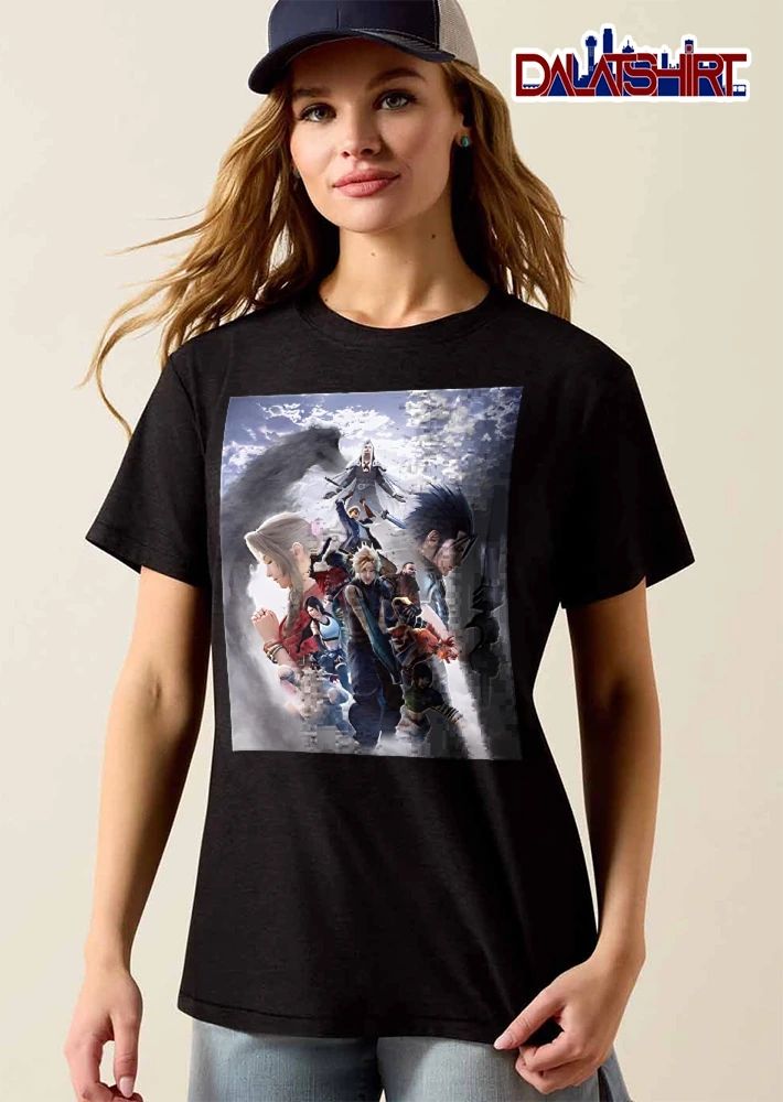 Final Fantasy Characters Cloud Aerith Zack Sephiroth Sky Montage shirt