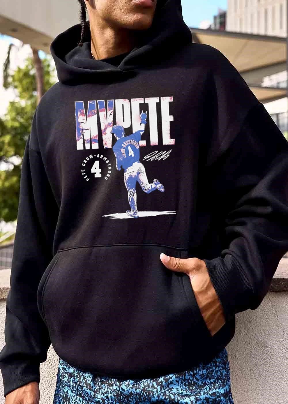 Mvpete Pete Crow Armstrong Baseball Player Running Pointing Signature Distressed shirt