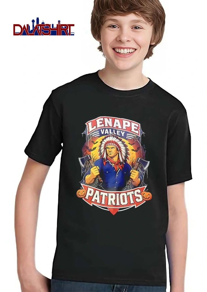 Lenape Valley Patriots Native Warrior Holding Axes Halloween Moon shirt