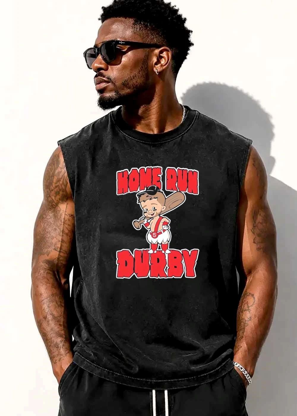 Home Run Durby Cartoon Caveman Baseball Player Holding Bat shirt