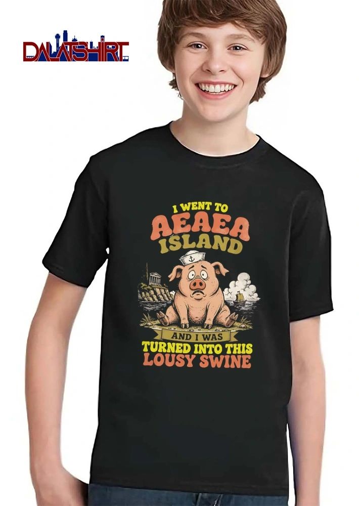 I Went To Aeaea Island And Was Turned Into This Lousy Swine Cartoon Sad Pig Sailor Hat Temple Ship shirt