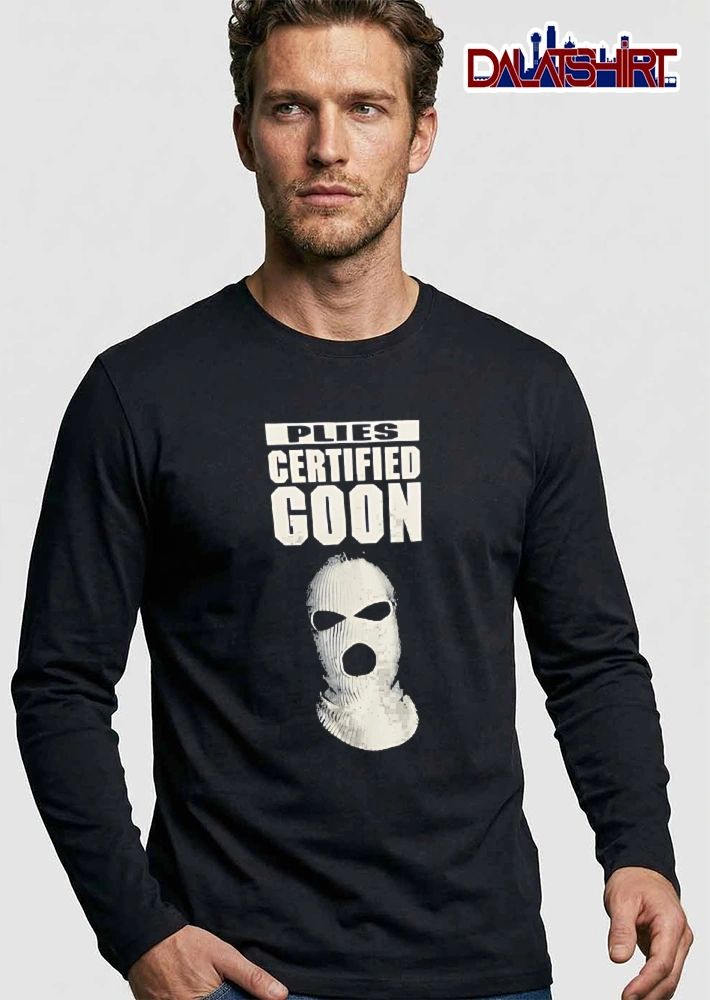 Certified Goon Plies White Knit Ribbed Ski Mask Balaclava shirt