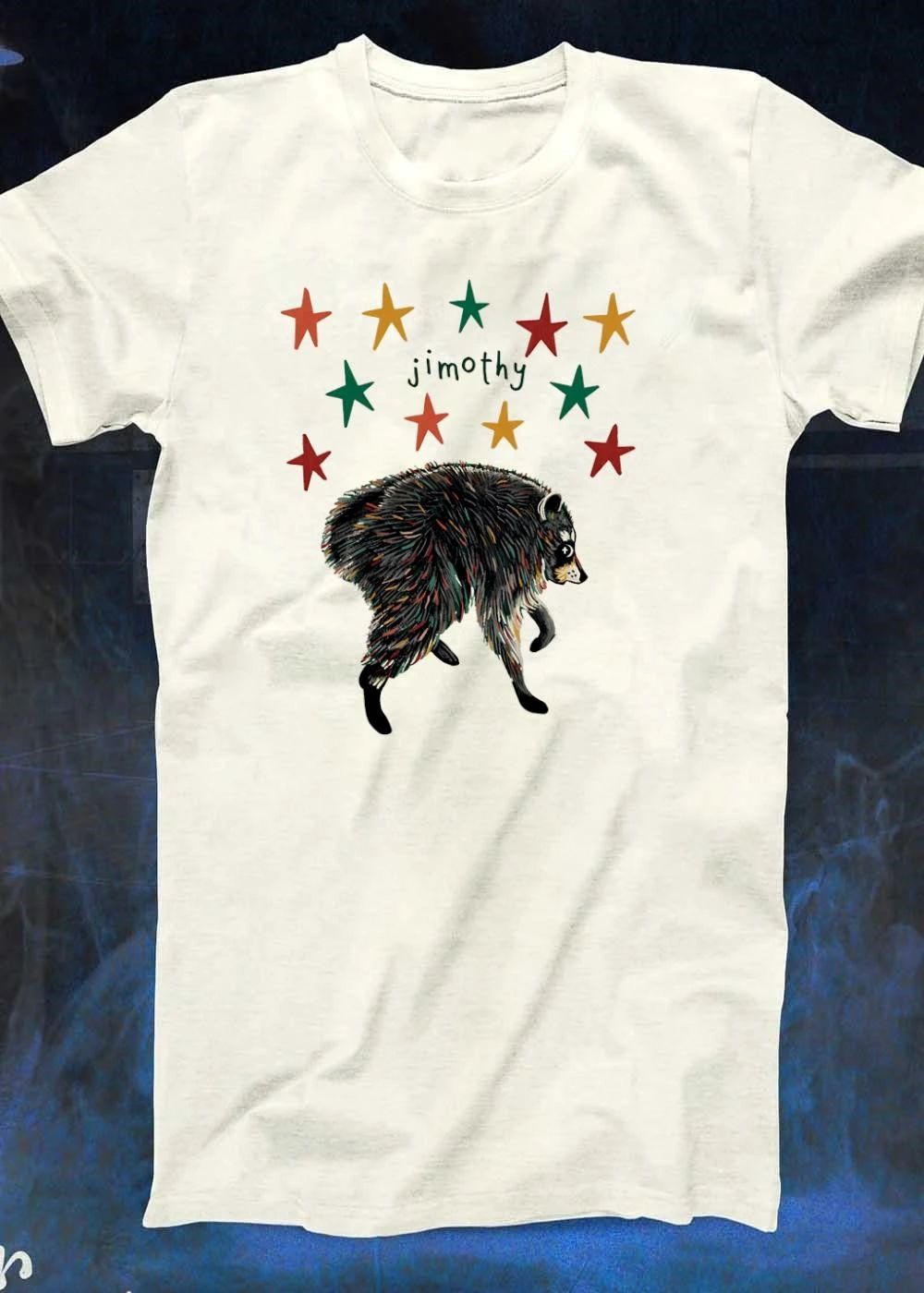 Starry Jimothy Colorful Bear Illustration Whimsical Animal Art Shirt