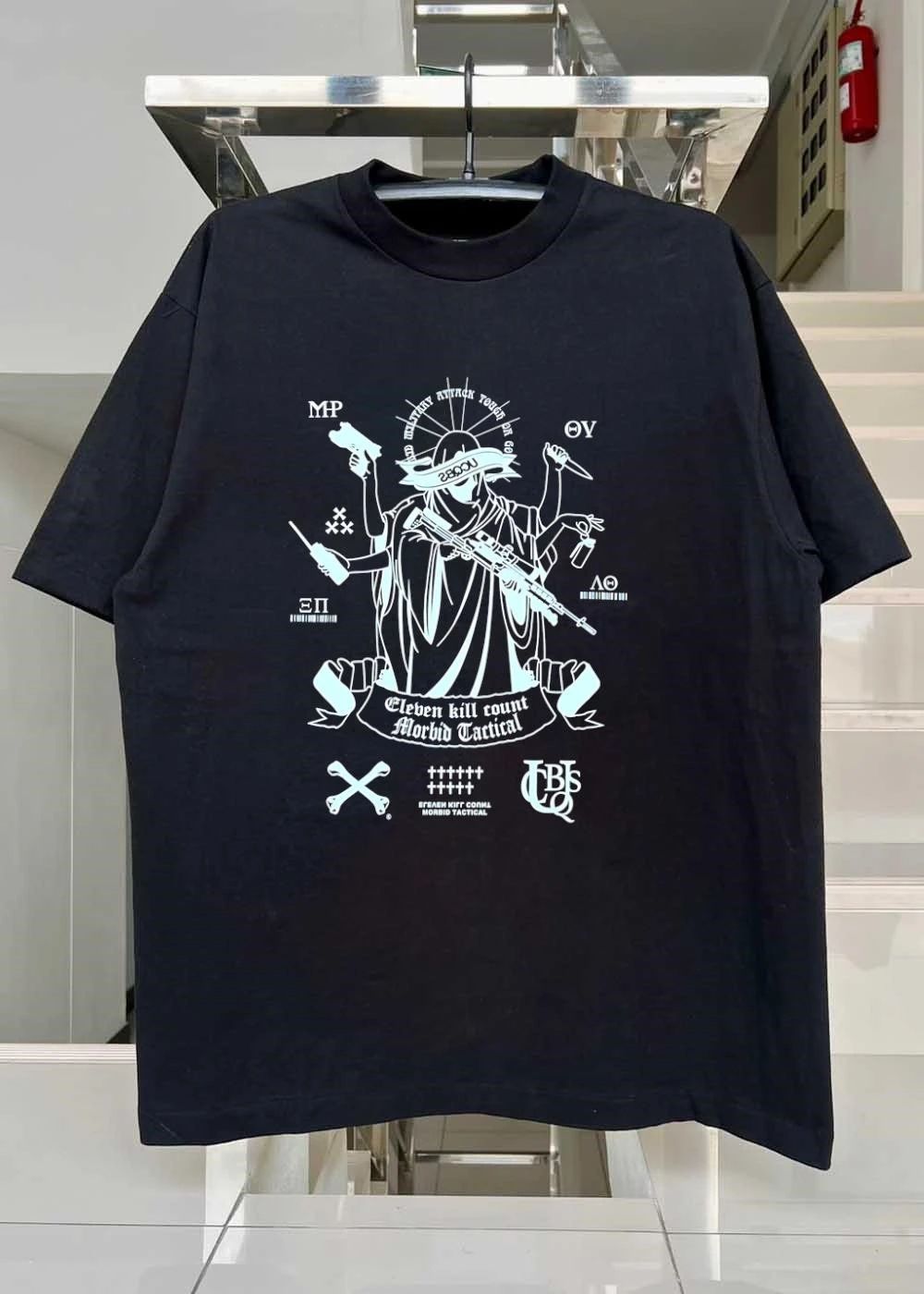 MP ΘV ΞΠ ΛΘ Eleven Kill Count Morbid Tactical UBJS Armed Saint shirt