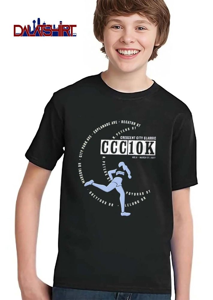 Crescent City Classic Ccc10k Nola March 27 2027 Runner Silhouette Circular Street Names shirt