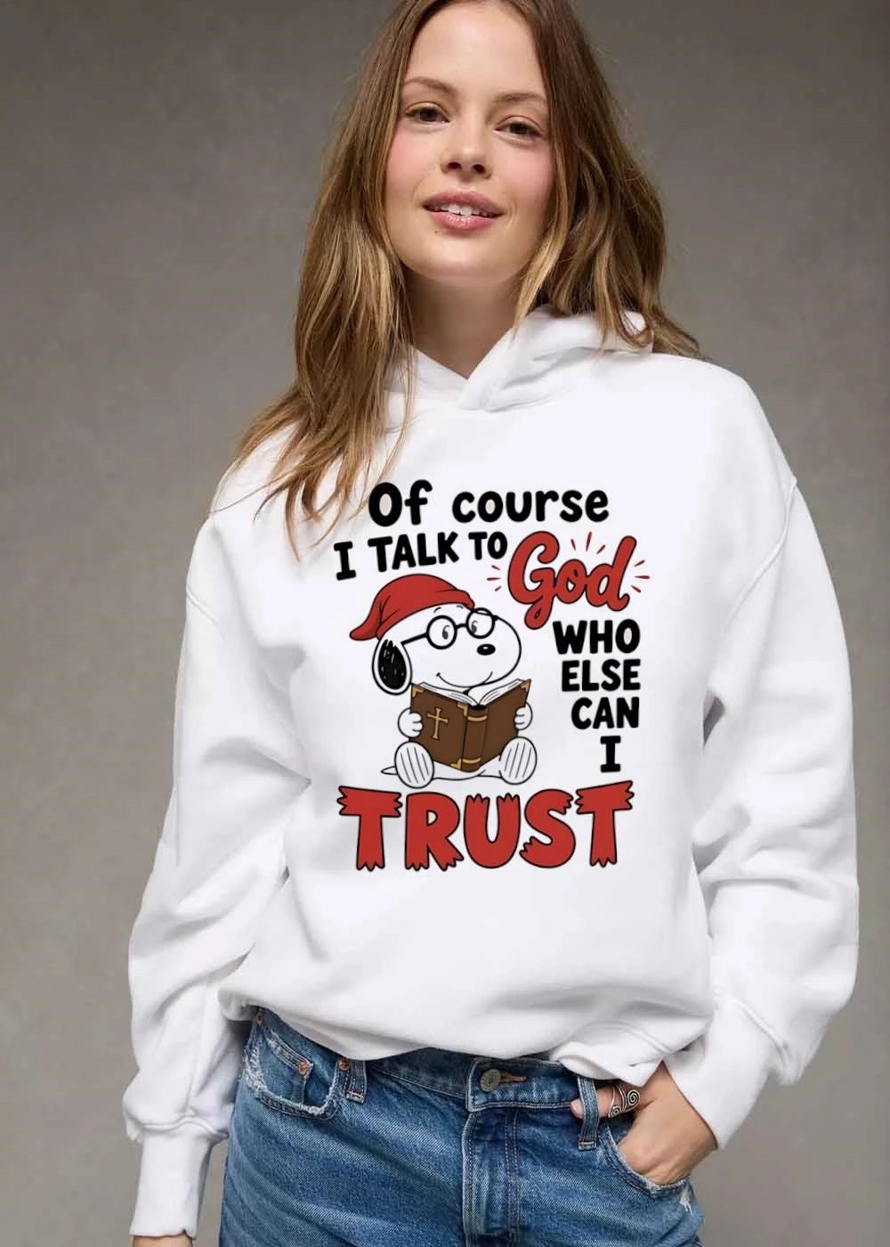 Of Course I Talk To God Who Else Can Trust Cartoon Dog Reading Bible Glasses shirt