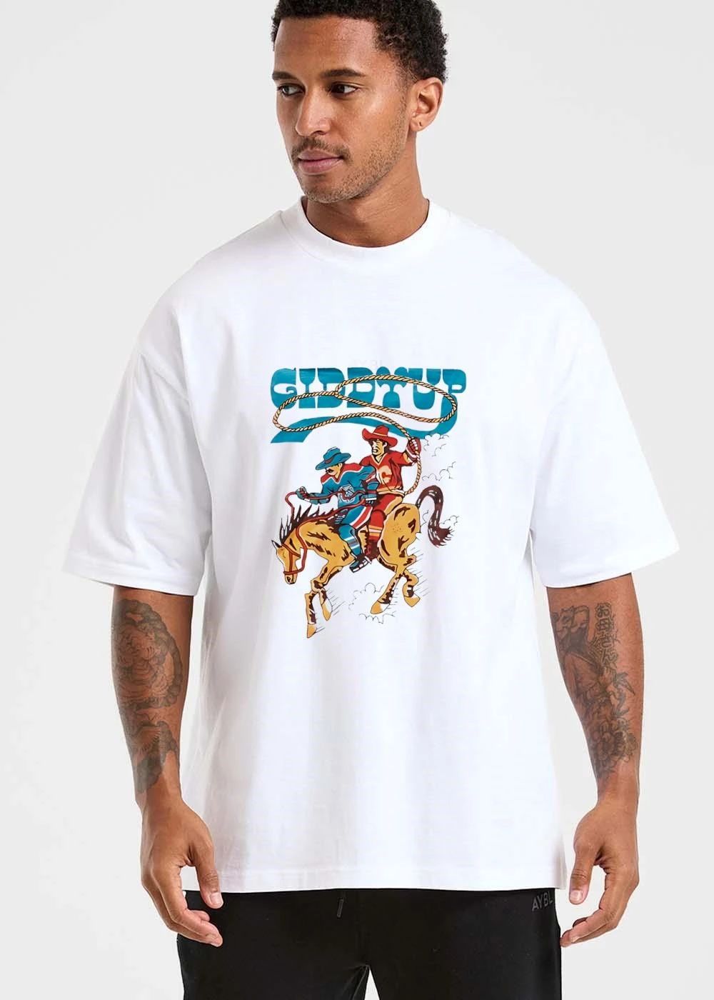 Awesome Calgary Flames Edmonton Oilers NHL Giddyup Cartoon Hockey Players Riding Bucking Horse Lasso shirt