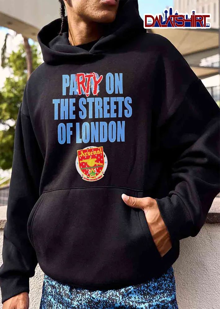 Arsenal Fc Party On The Streets Of London Red Graffiti Text Football Crest Logo shirt