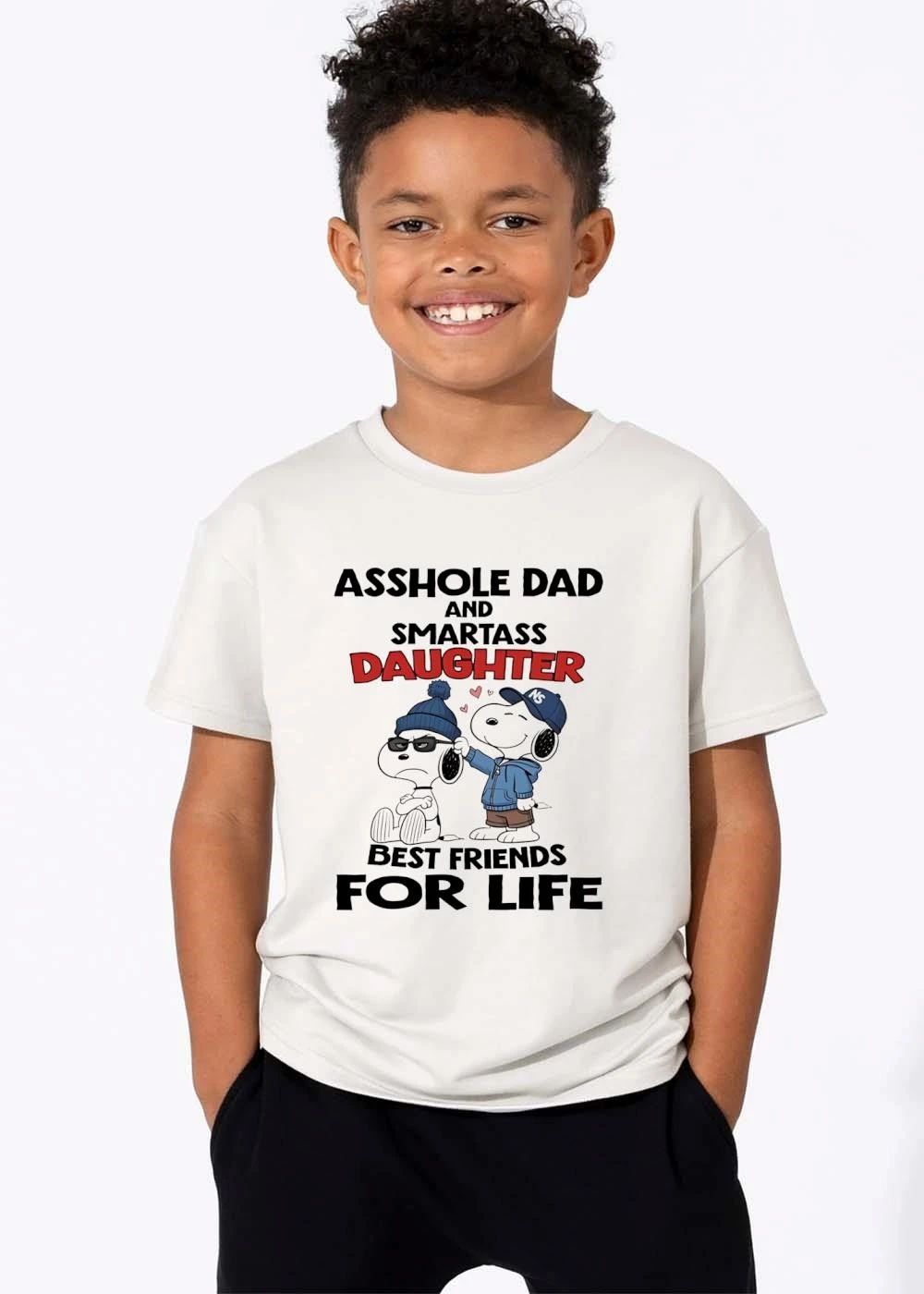 Asshole Dad And Smartass Daughter Friends For Life Cartoon Dogs shirt