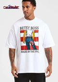 Betsy Boss Made In The PHL Bruce Springsteen Born USA Album Parody Halftone American Flag shirt