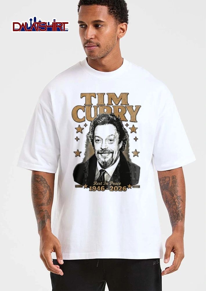 Tim Curry Rest In Peace 1946 2026 Actor Portrait Halftone Stars Vintage Distressed shirt