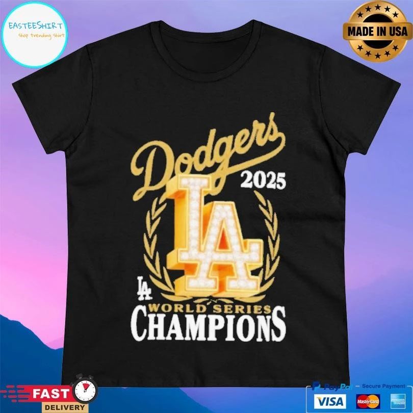 Los Angeles Dodgers 2025 World Series Champions Medallion Logo T-shirts