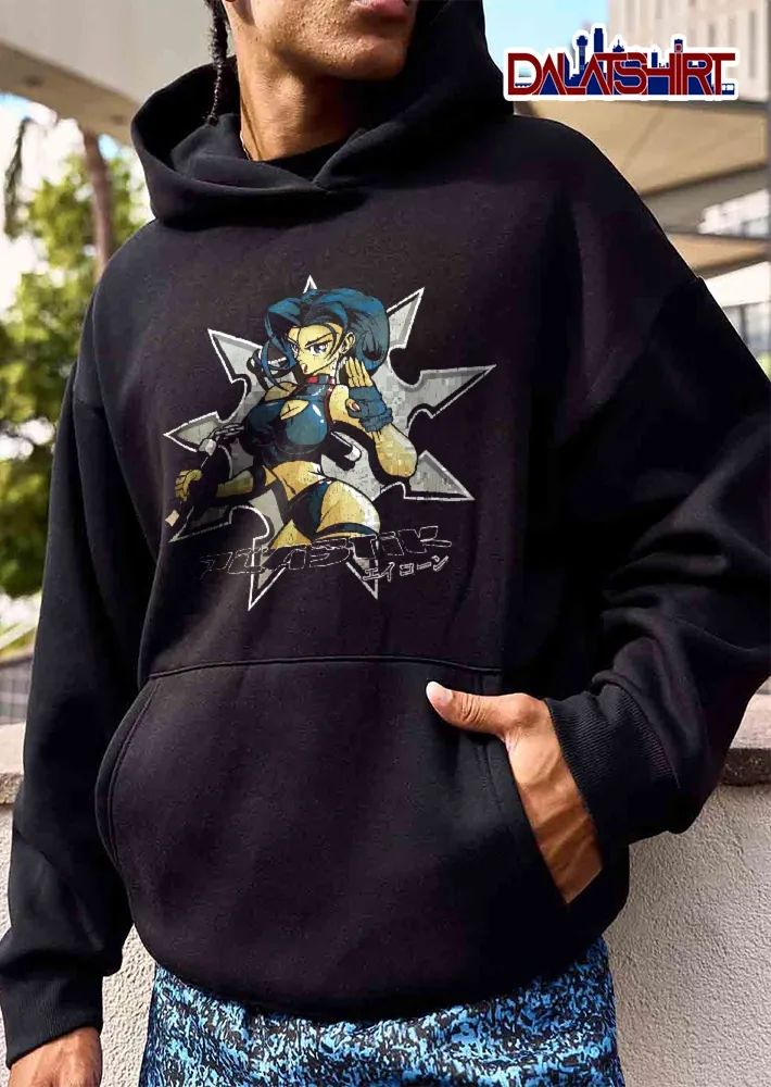 Plastik Anime Kunoichi Holding Nunchucks Distressed Shuriken shirt