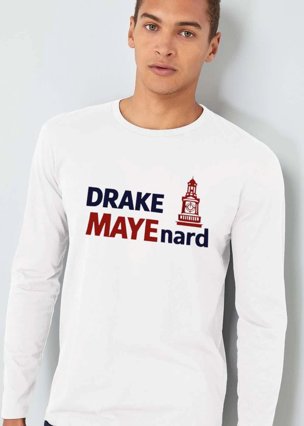 Drake Mayenard Red Bell Clock Tower Line Art Graphic Illustration shirt