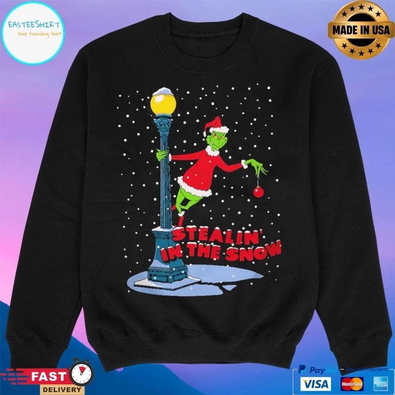 Grinch Stealing In The Snow Christmas 2025 T-shirts