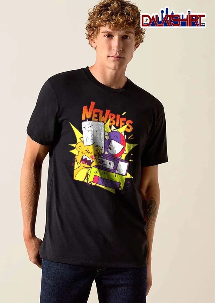 Newbies Cartoon Object Characters Playing Card Bear Boombox shirt