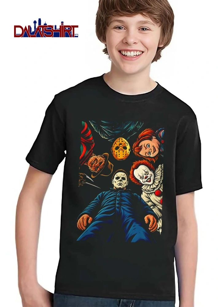 Classic Horror Characters Downward Perspective Illustration shirt