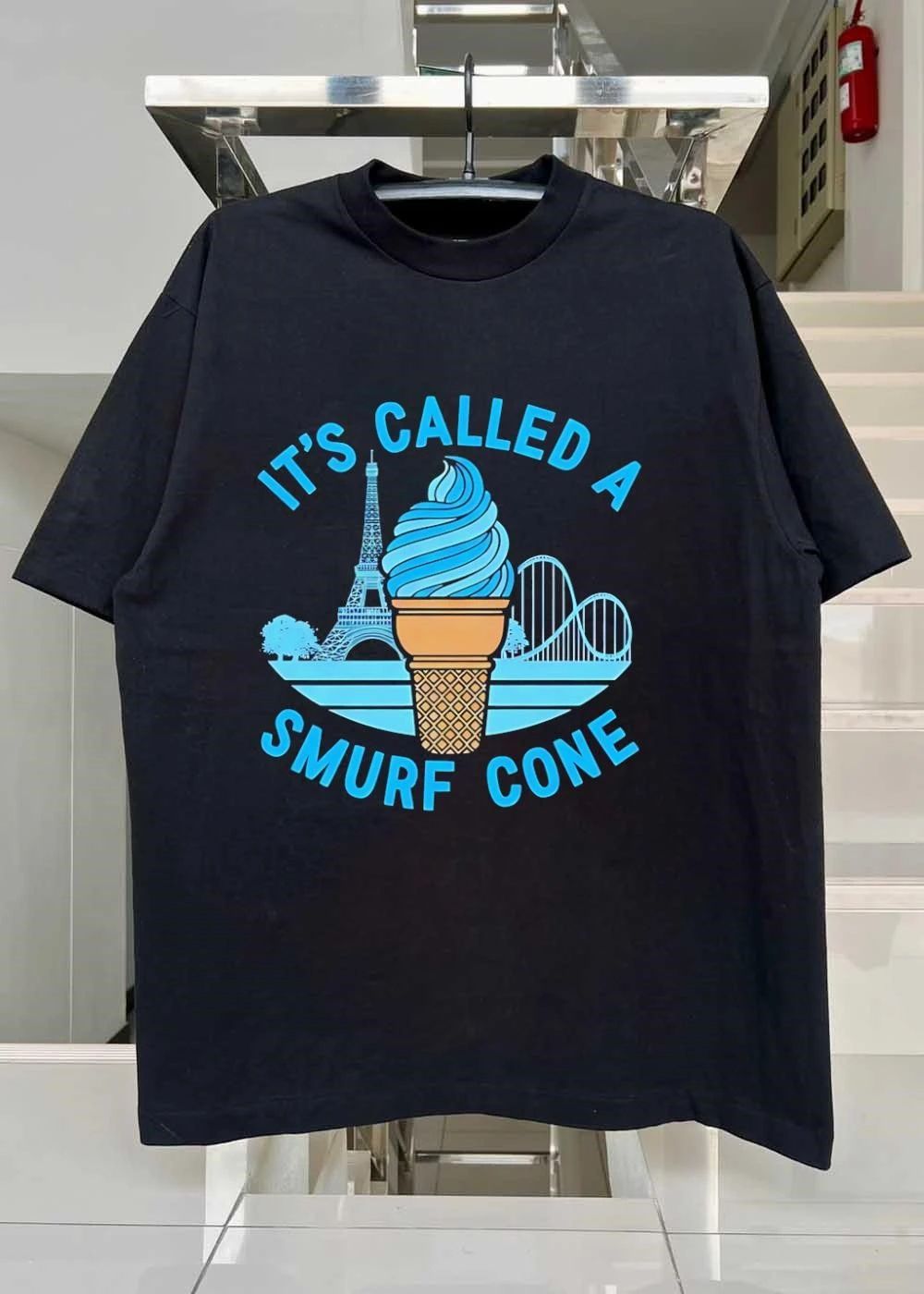 Ice Cream Eiffel Tower Amusement Park Shirt It Is Called a Smurf Cone T-Shirt