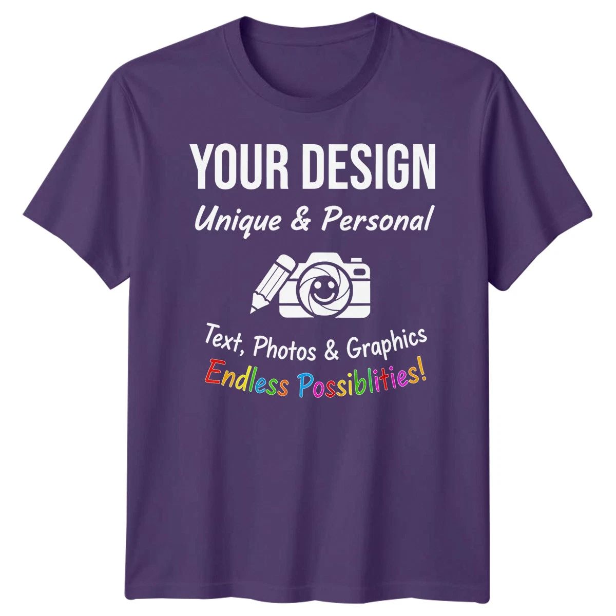 Personalised T-Shirt Custom Printed Photo Text Graphic | Mens Kids Unisex