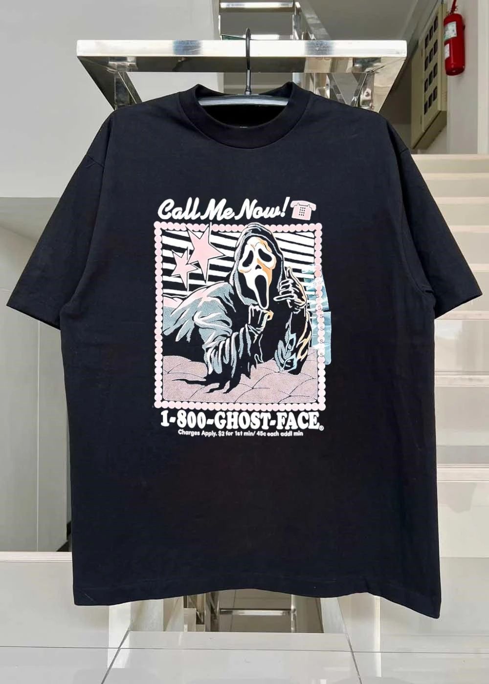 Call Me Now 1 800 Ghost Face Charges Apply 2 for 1st min 45c each addl min T-Shirt