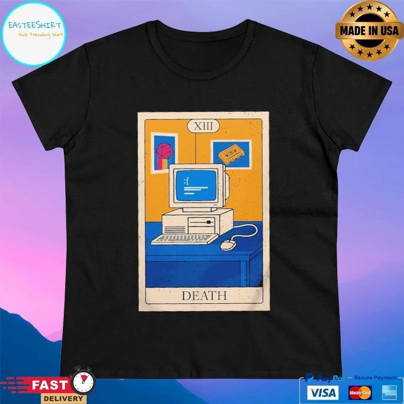 Death Blue Screen Tarot T-shirts