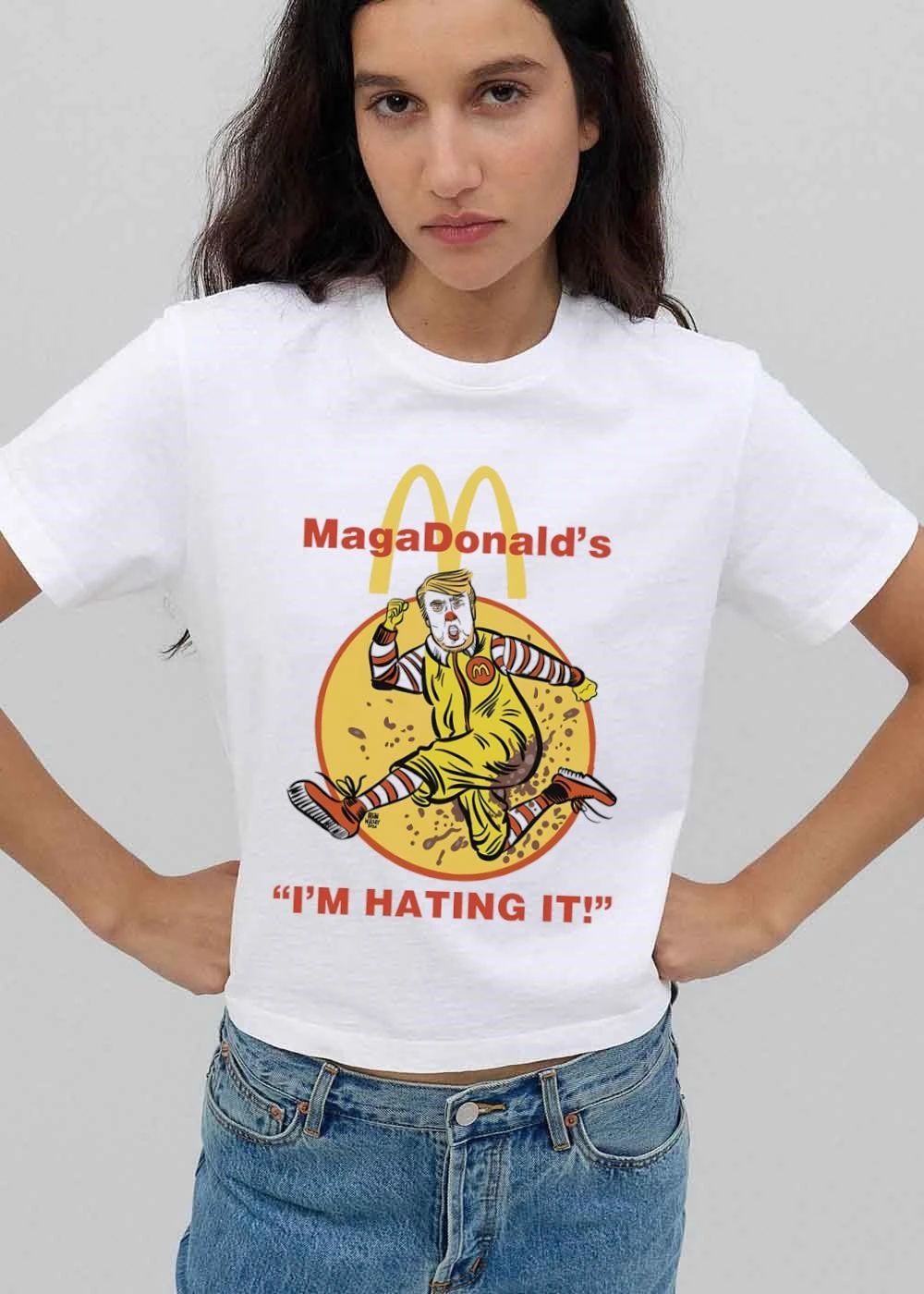 Magadonalds Im Hating It Brian Walsby 2026 Donald Trump Clown Caricature Running shirt