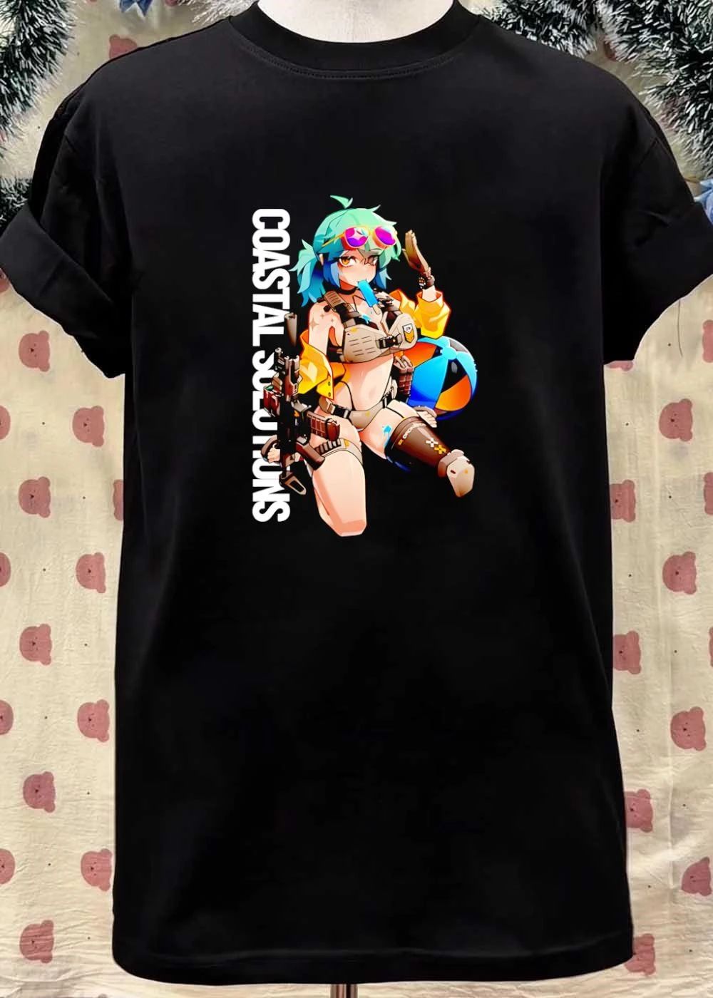 Coastal Solutions Anime Girl Eating Popsicle Tactical Beach T-Shirt