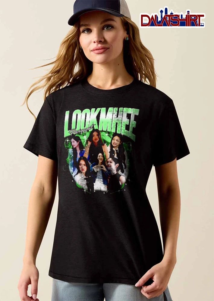 Lookmhee Punyapat Woman Photo Collage Green Smoke Sparkles Bootleg shirt