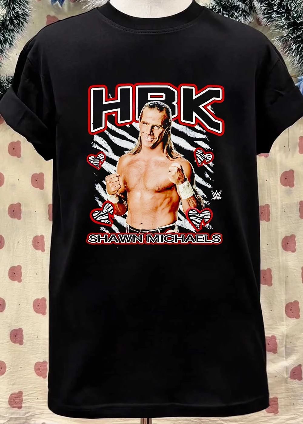 HBK Shawn Michaels Zebra Heart Print T-Shirt