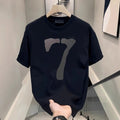 NEW Men's trendy pure cotton short sleeved printed round neck half sleeved top