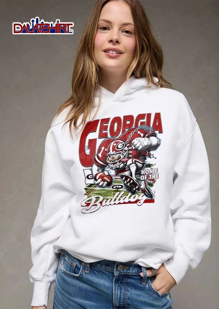 Georgia Bulldogs NCAA Home Of The Cartoon Mascot Running Football Field shirt