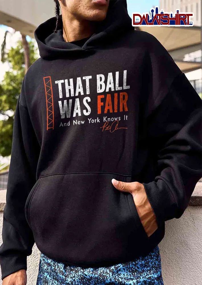 That Ball Was Fair And New York Knows It Orange Foul Pole Line Art shirt