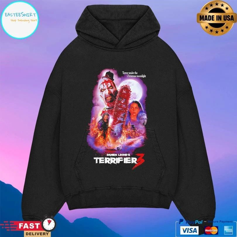 Damien Leone’s Terrifier 3 Terror Under The Christmas Moonlight T-shirts