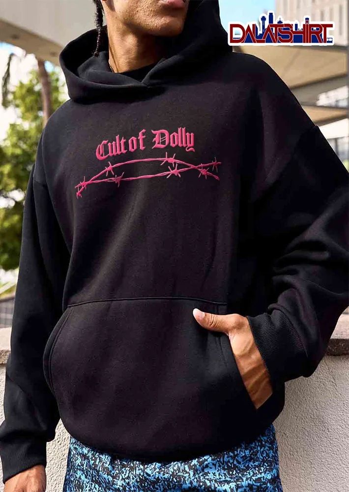 Cult Of Dolly Pink Barbed Wire Old English Font shirt