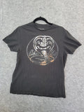 Cobra Kai Men's Medium Black Graphic T-Shirt – 100% Cotton – Crew Neck