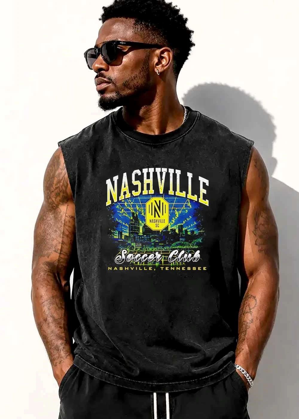 Nashville Sc Soccer Club Tennessee Distressed Logo City Skyline shirt