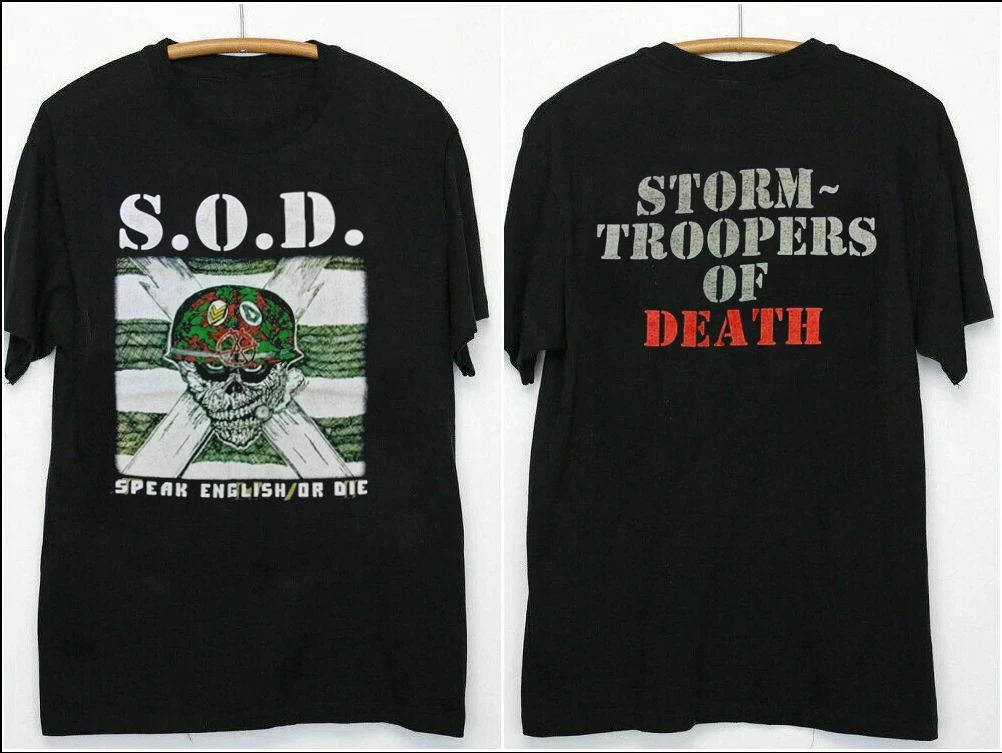 Vtg 1990s S.O.D Speak English or Die Anvil Tour Black All Size Shirt