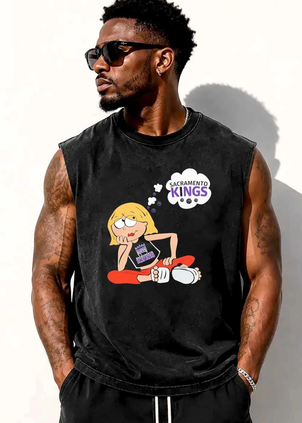 Original Sacramento Kings NBA Cartoon Blonde Girl Daydreaming Thought Bubble shirt