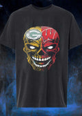 Wisconsin Fan Gear Green Bay Packers Badgers Skull T-Shirt