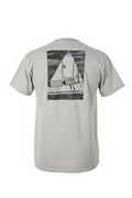 Men's Gray Cotton Short Sleeve Crew Neck Artistic Graphic Print T-Shirt Size S