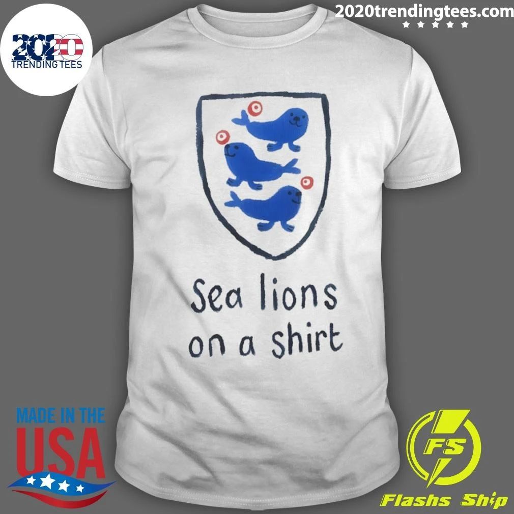 England National Football Sea Lions On A Shirt