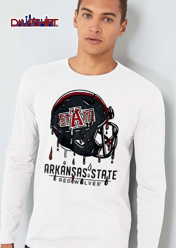 Arkansas State Redwolves NCAA State Dripping Liquid Paint Football Helmet Drips shirt