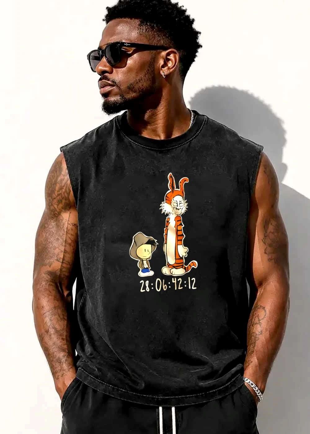 28 06 42 12 Cartoon Boy Skeleton Hoodie Tall Tiger Frank Bunny Mask Parody shirt