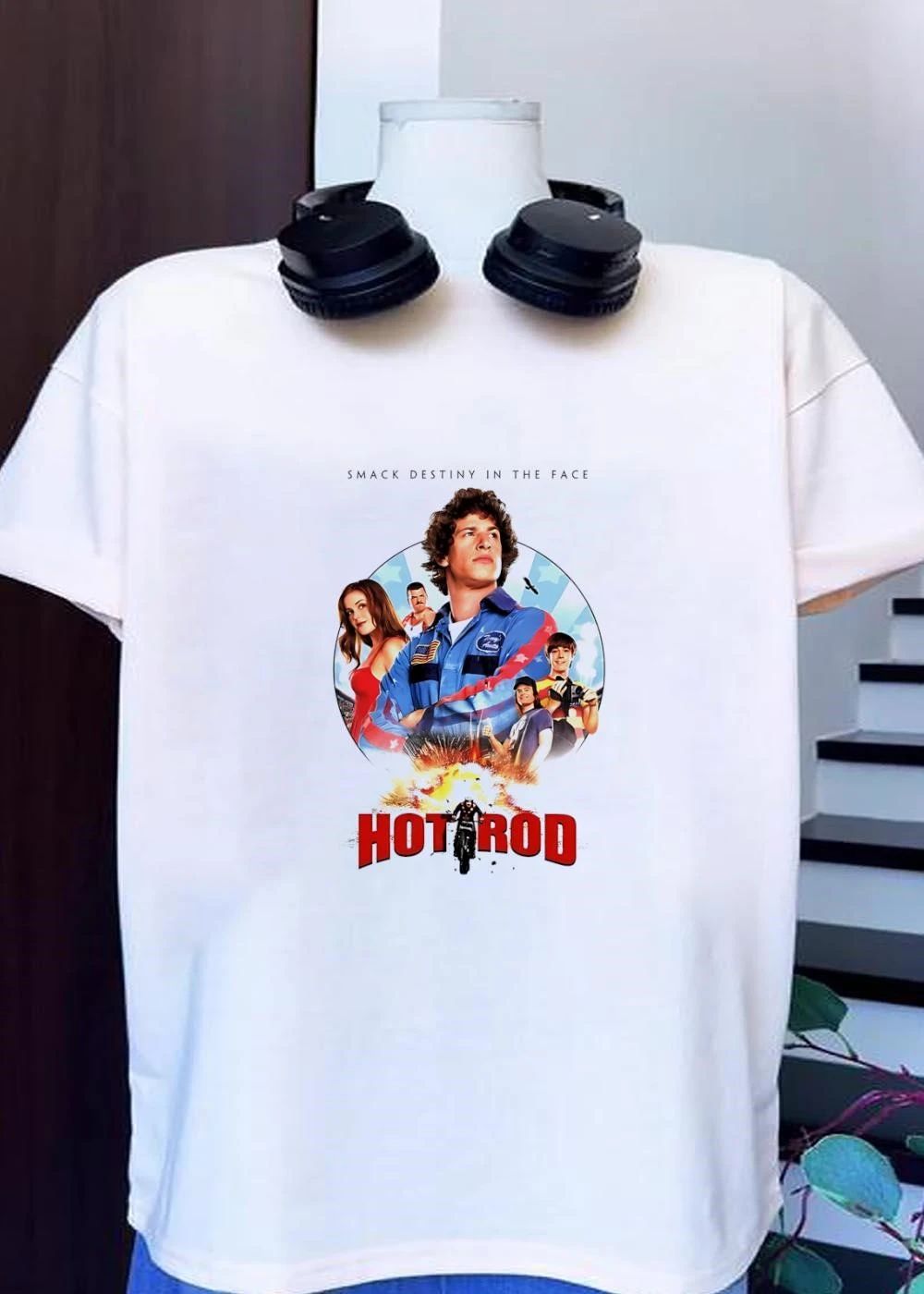 Smack Destiny in the Face Hot Rod Movie Stuntman Graphic shirt